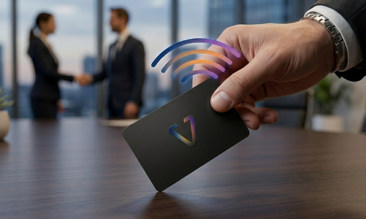 Myvecard NFC card - sustainable and eco-friendly alternative to paper business cards